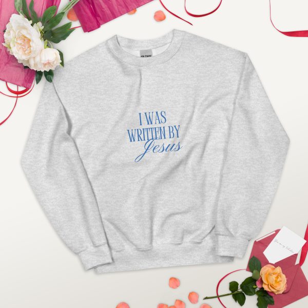 I Was Written By Jesus - Blue Letter Unisex Sweatshirt - Image 22