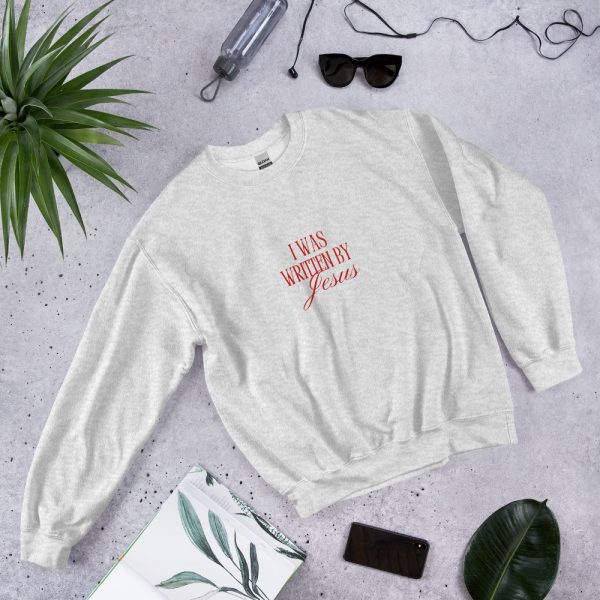 I Was Written By Jesus - Red Letter Unisex Sweatshirt - Image 4