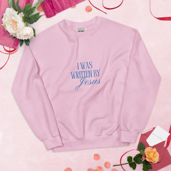 I Was Written By Jesus - Blue Letter Unisex Sweatshirt - Image 17