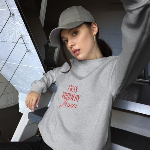 I Was Written By Jesus - Red Letter Unisex Sweatshirt - Image 2