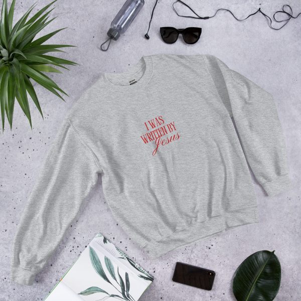 I Was Written By Jesus - Red Letter Unisex Sweatshirt - Image 3
