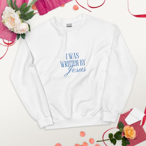 I Was Written By Jesus - Blue Letter Unisex Sweatshirt - Image 26