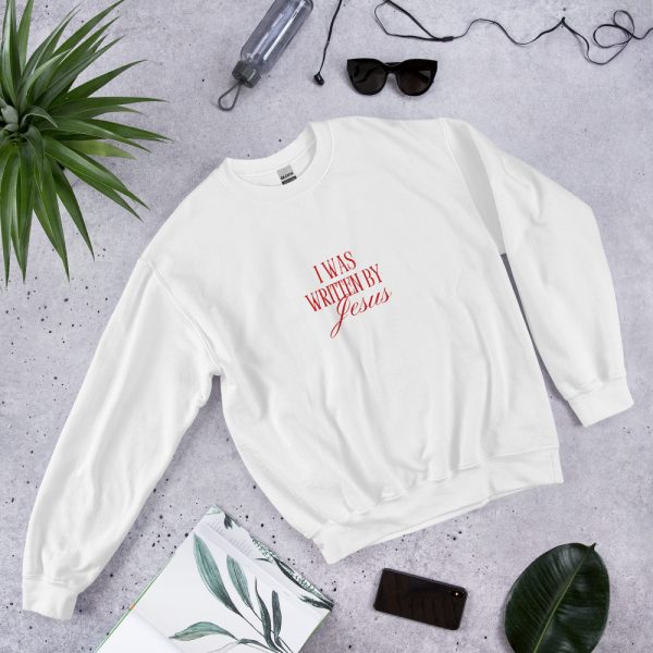 I Was Written By Jesus - Red Letter Unisex Sweatshirt - Image 5