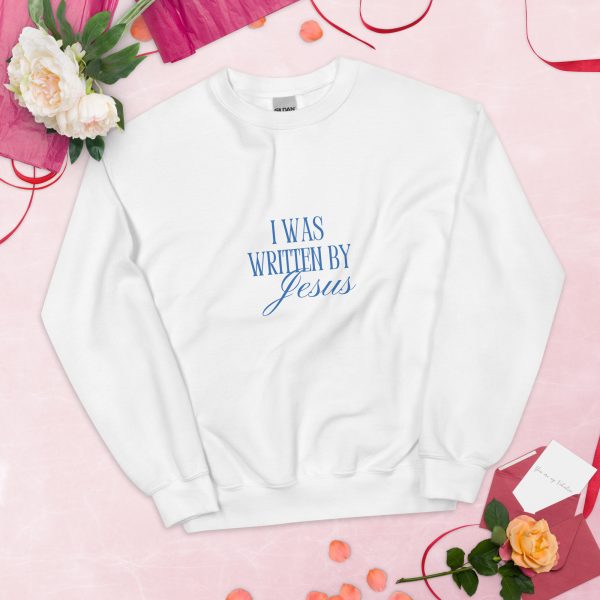 I Was Written By Jesus - Blue Letter Unisex Sweatshirt - Image 25